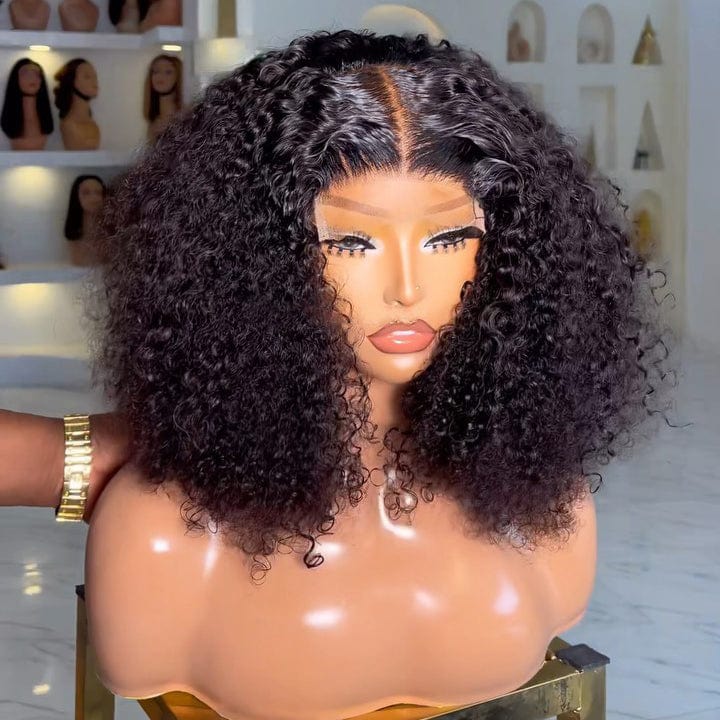 ailuxyhair-fr 16 Pouces AILUXY Perruque bouclée crépue à reflets de couleur naturelle à 200 % de densité 5x5 avec fermeture en dentelle