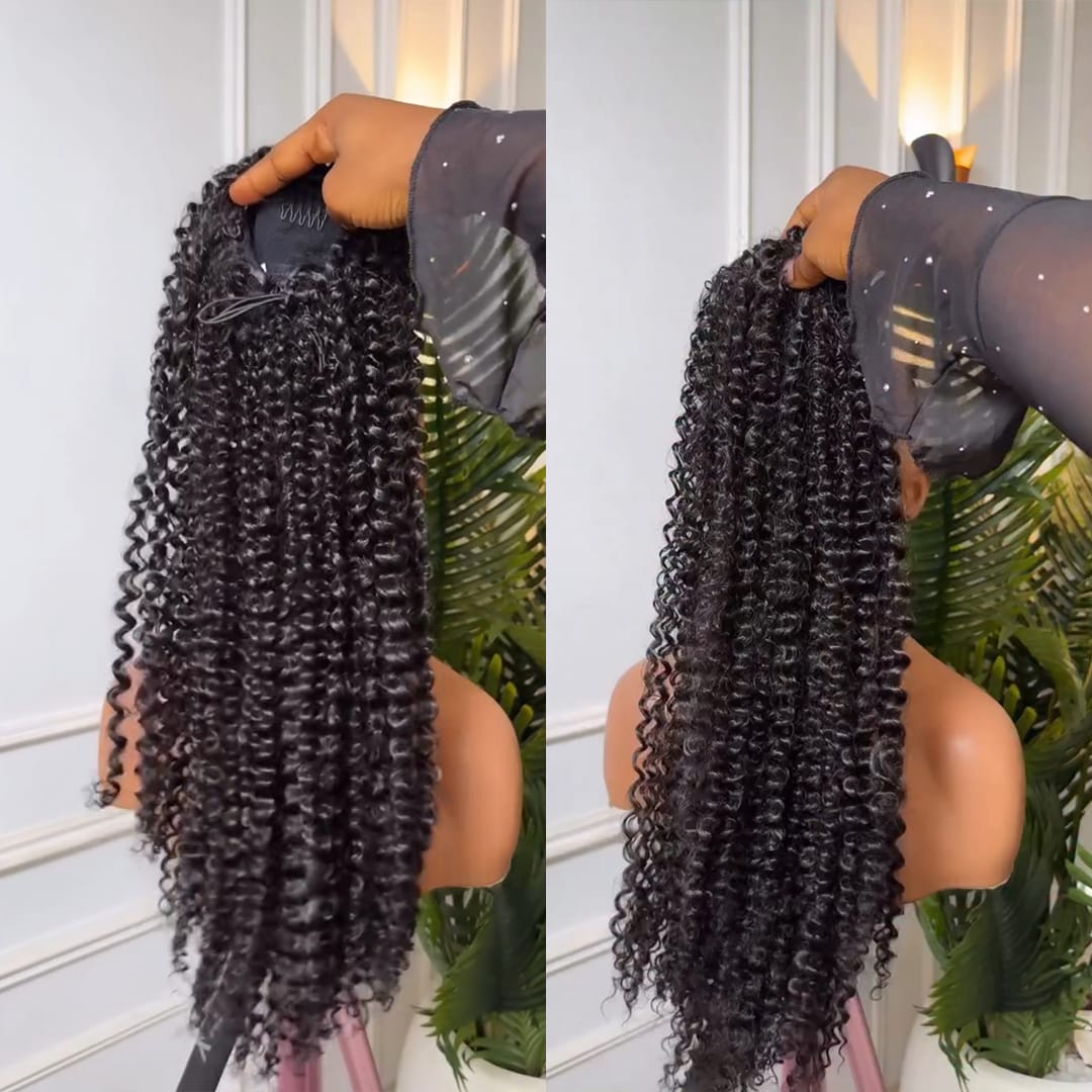 ailuxyhair-fr 16  pouces (environ) AILUXY Extension Queue De Cheval Afro Curly,Volume Généreux, Facile À Fixer, Aspect Naturel