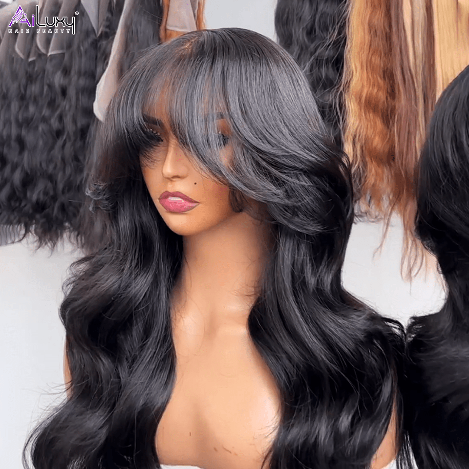 ailuxyhair-fr 18（En france） AILUXYl Body Wave Longue Noir Perruque 200% densité  100% Cheveux Humains Je voudrais comme sur la vidéo
