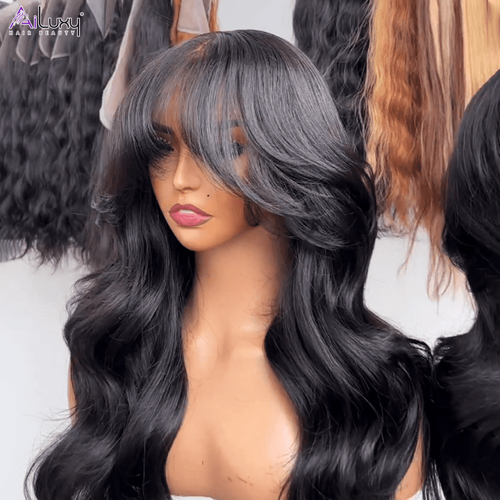 ailuxyhair-fr 18（En france） AILUXYl Body Wave Longue Noir Perruque 200% densité  100% Cheveux Humains Je voudrais comme sur la vidéo