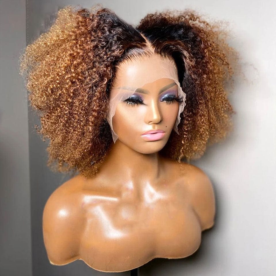 ailuxyhair-fr 200% / 12 (En France) AILUXY T Part Lace Perruque Chocolat Brun 1B/30 Bouclé Bob Perruque 100% Cheveux Humains