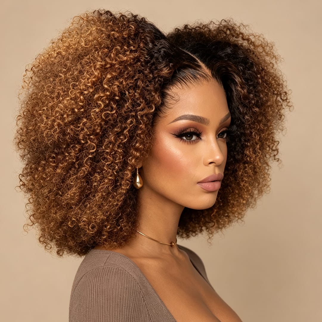 ailuxyhair-fr 200% / 12 (En France) AILUXY T Part Lace Perruque Chocolat Brun 1B/30 Bouclé Bob Perruque 100% Cheveux Humains