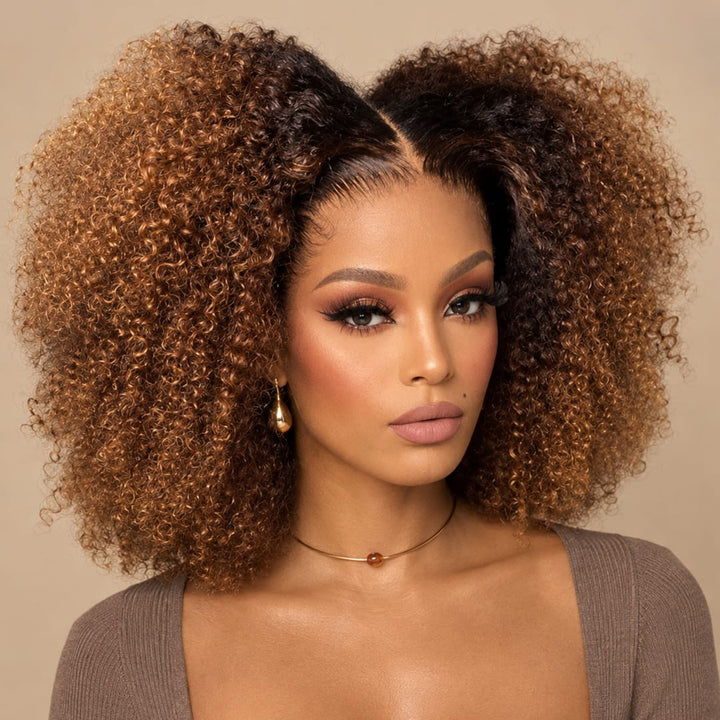 ailuxyhair-fr 200% / 12 (En France) AILUXY T Part Lace Perruque Chocolat Brun 1B/30 Bouclé Bob Perruque 100% Cheveux Humains