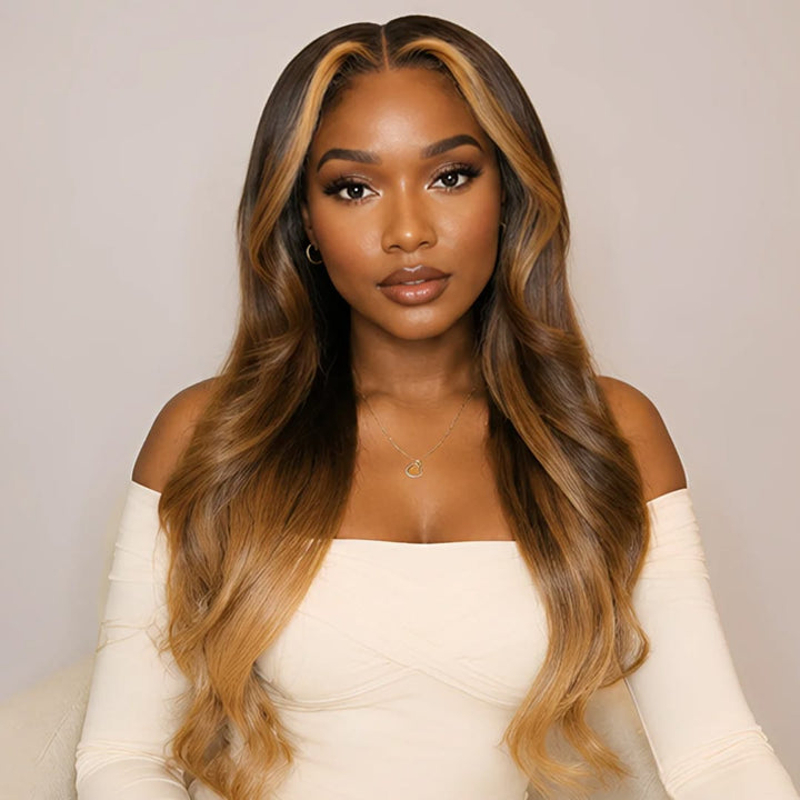 ailuxyhair-fr 🔥 24pouces AILUXY Perruque Longue à Ondules Larges avec Mèches Surbrillantes Balayage, Texture Lisse et Brillante, Facile à Porter, Coiffure Élégante et Glamour pour Femme Moderne