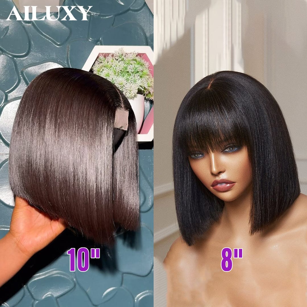 ailuxyhair-fr 2X6 et mécanisme AILUXY 2 Perruque COMBO | Perruque BOB de 8 pouces