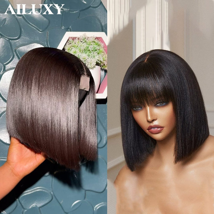 ailuxyhair-fr 2X6 et mécanisme AILUXY 2 Perruque COMBO | Perruque BOB de 8 pouces