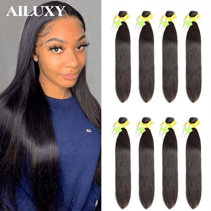 ailuxyhair-fr 32 32 32 32 Raw Hair Unprocessed Peruvian Human Hair 12A Raw Virgin Hair Straight 4 Bundles 100% Human Hair length 32 32 32 32