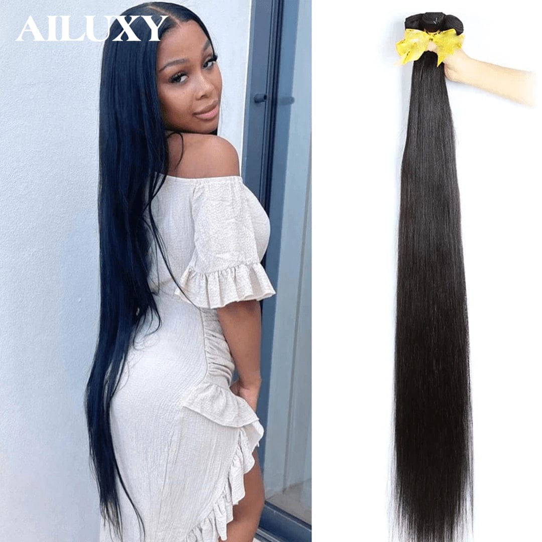 ailuxyhair-fr 36 34 32 30 AILUXY Tissage Lisse Noir 4 Paquets 100% Cheveux Humains