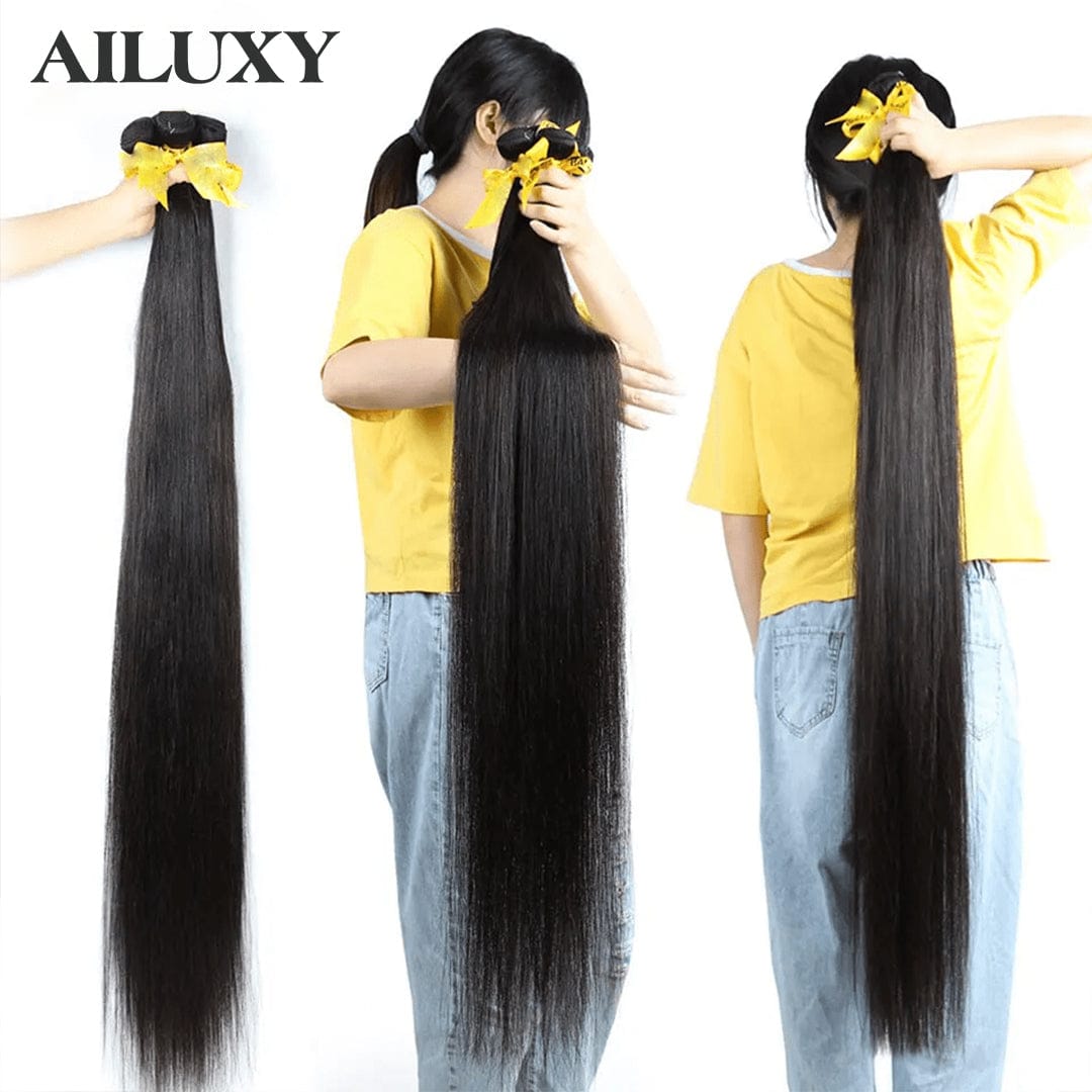 ailuxyhair-fr 36 34 32 30 AILUXY Tissage Lisse Noir 4 Paquets 100% Cheveux Humains