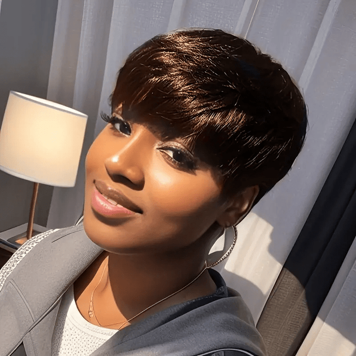 ailuxyhair-fr #4 AILUXY Lisse LALA Courte  Perruque 100% Cheveux Humains