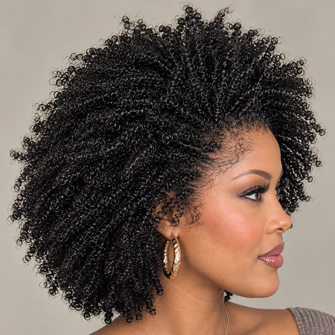 ailuxyhair-fr 8 pouces AILUXY Perruque en Cheveux Humains à Boucles Ressort Noires, Lace Front 13×4 Transparente, Style Frais et Décontracté, Facile à Entretenir, Modèle Tendance