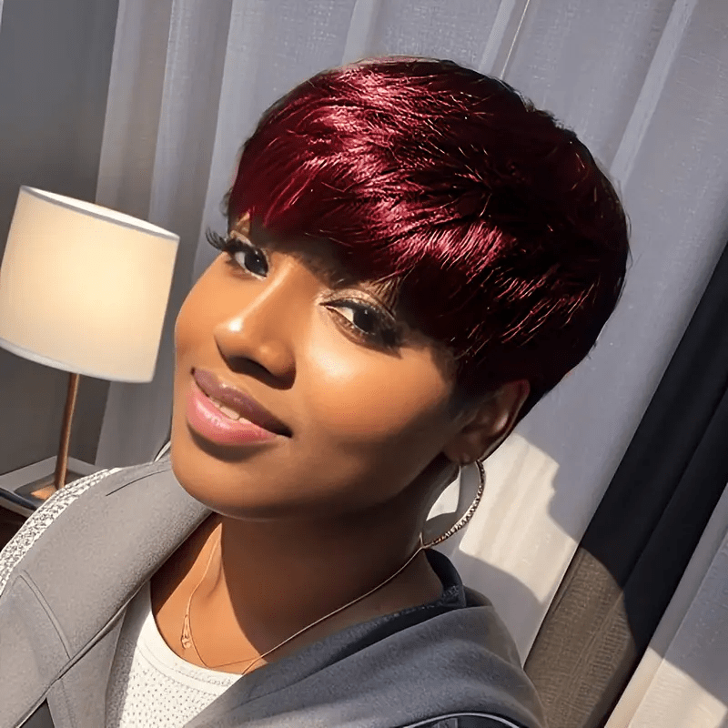 ailuxyhair-fr #99J AILUXY Lisse LALA Courte  Perruque 100% Cheveux Humains