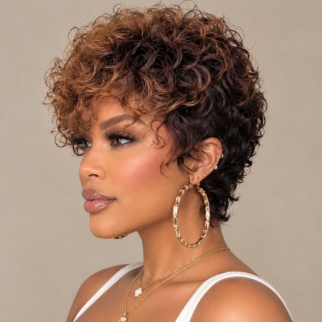 ailuxyhair-fr AILUXY 001 AILUXY Perruque Pixie bouclée tendance avec reflets 1 minute pour des cheveux de star