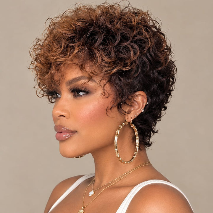ailuxyhair-fr AILUXY 001 AILUXY Perruque Pixie bouclée tendance avec reflets 1 minute pour des cheveux de star