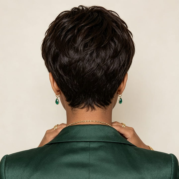 ailuxyhair-fr AILUXY 001 identique à l'image AILUXY Perruque personnalisée avancée Pixie brun