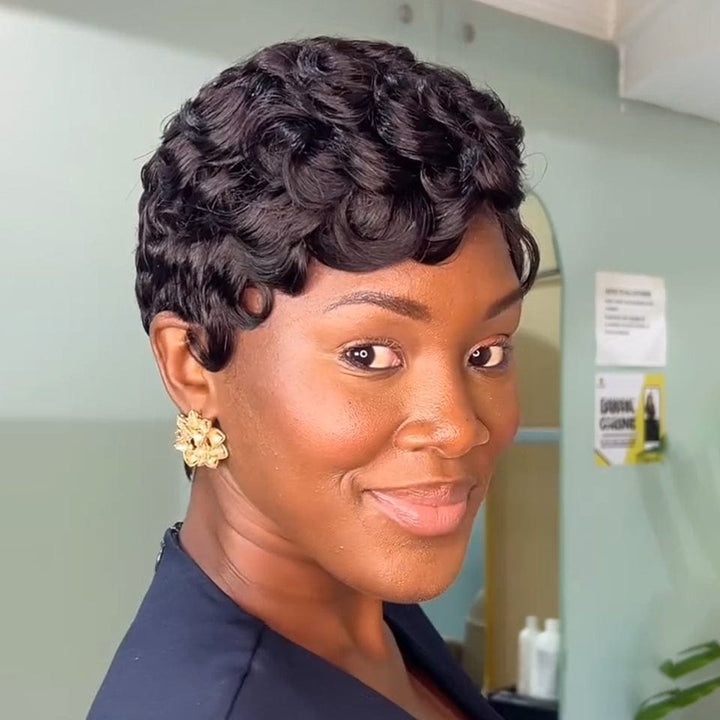 ailuxyhair-fr AILUXY 001 identique à l'image AILUXY Perruque Pixie en Dentelle avec Finition Ondulée en Soie 2.0