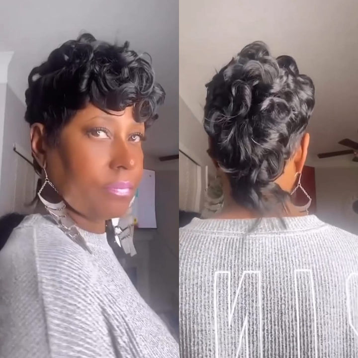 ailuxyhair-fr AILUXY 001 identique à l'image(pas une perruque） AILUXY Perruques pour alopécie cheveux afro Topper Capillaire Wavy à Clips – Cheveux humains, Fixation Stable Toute la Journée