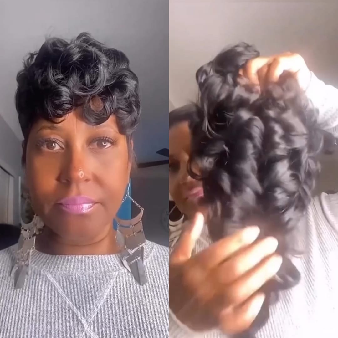 ailuxyhair-fr AILUXY 001 identique à l'image(pas une perruque） AILUXY Perruques pour alopécie cheveux afro Topper Capillaire Wavy à Clips – Cheveux humains, Fixation Stable Toute la Journée