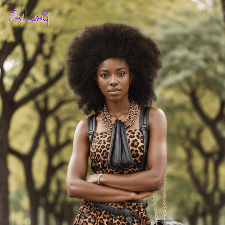 ailuxyhair-fr AILUXY 002 AILUXY  13x4 Lace Closure Perruque Bob Perruque Afro Curly Noir 100% Cheveux Humains