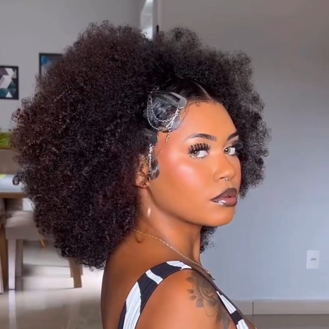ailuxyhair-fr AILUXY 002 AILUXY Perruque afro couleur naturelle avec devant coiffé – Look chic et prêt à porter