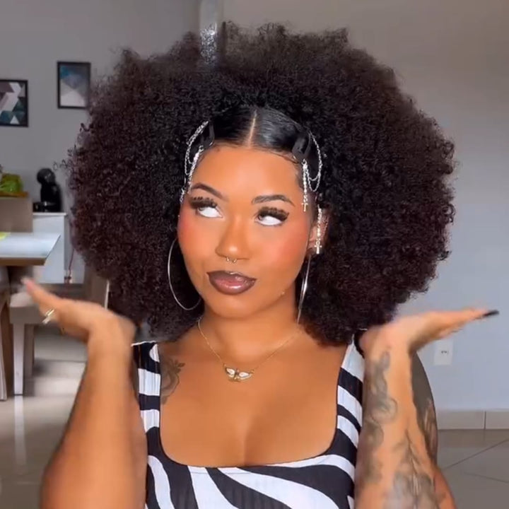 ailuxyhair-fr AILUXY 002 AILUXY Perruque afro couleur naturelle avec devant coiffé – Look chic et prêt à porter