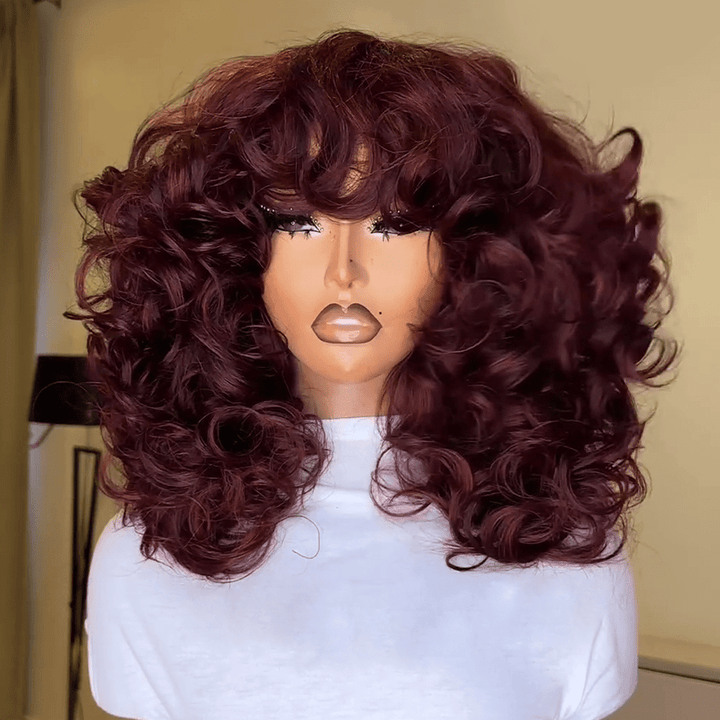 ailuxyhair-fr AILUXY 002 comme sur la vidéo 18pouces 300% density AILUXY 99j Full Egg Curly Perruque 100% Cheveux Humains comme sur la vidéo 3 - 4 jours reçus+Un beau cadeau