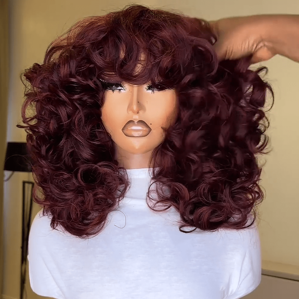 ailuxyhair-fr AILUXY 002 comme sur la vidéo 18pouces 300% density AILUXY 99j Full Egg Curly Perruque 100% Cheveux Humains comme sur la vidéo 3 - 4 jours reçus+Un beau cadeau