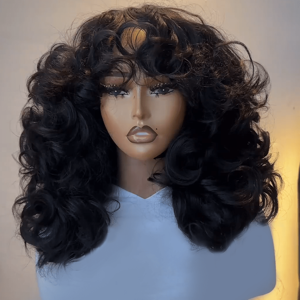 ailuxyhair-fr AILUXY 002 comme sur la vidéo 18pouces 300% density AILUXY Full Egg Curly Perruque 100% Cheveux Humains comme sur la vidéo 3 - 4 jours reçus+Un beau cadeau