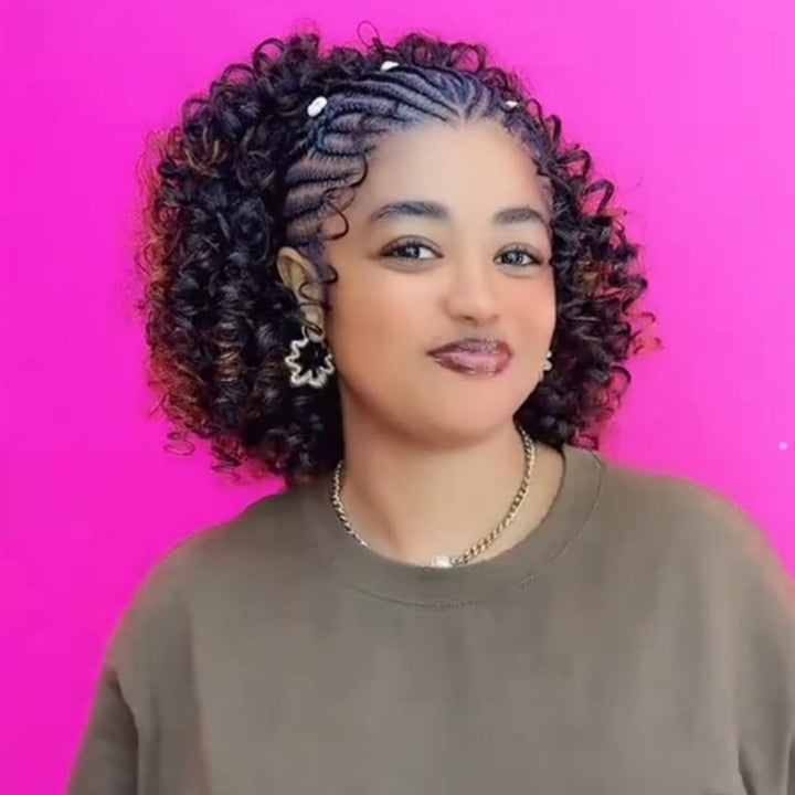 ailuxyhair-fr AILUXY 003 AILUXY Lace Frontal Boucles serrées Look afro parfait tresses fines médianes et boucles rebondies