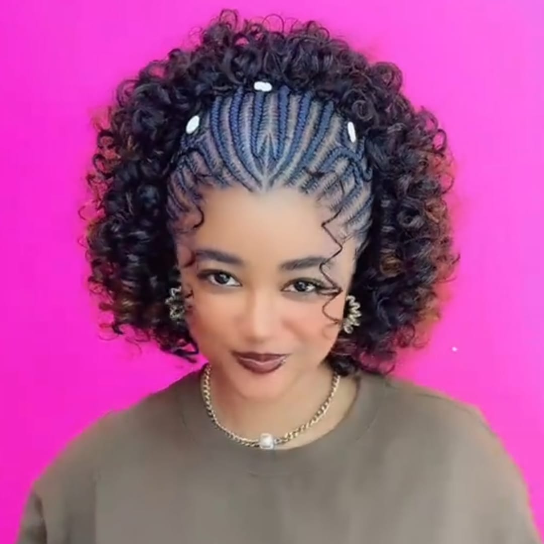 ailuxyhair-fr AILUXY 003 AILUXY Lace Frontal Boucles serrées Look afro parfait tresses fines médianes et boucles rebondies