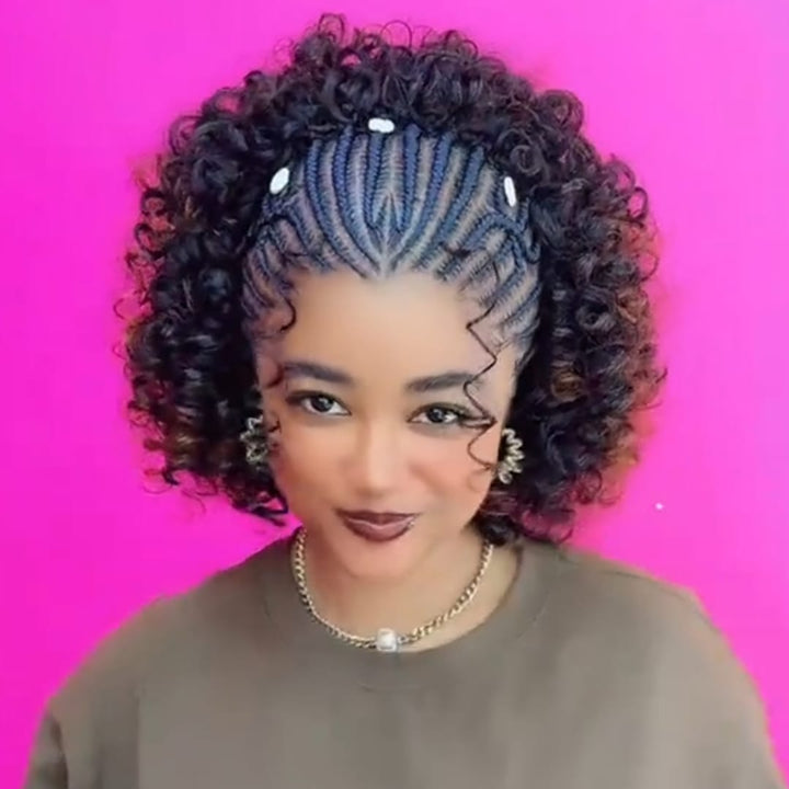 ailuxyhair-fr AILUXY 003 AILUXY Lace Frontal Boucles serrées Look afro parfait tresses fines médianes et boucles rebondies