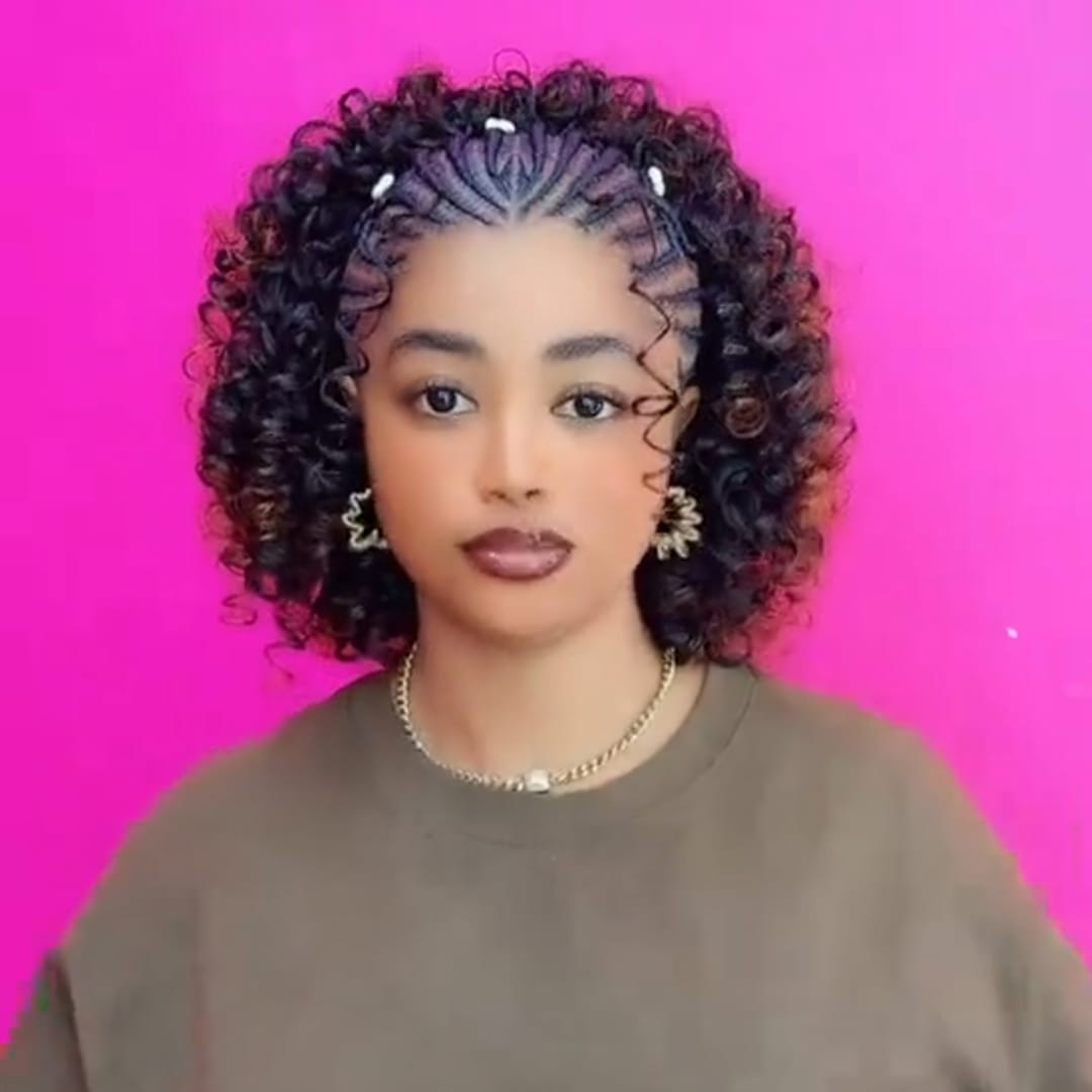 ailuxyhair-fr AILUXY 003 AILUXY Lace Frontal Boucles serrées Look afro parfait tresses fines médianes et boucles rebondies