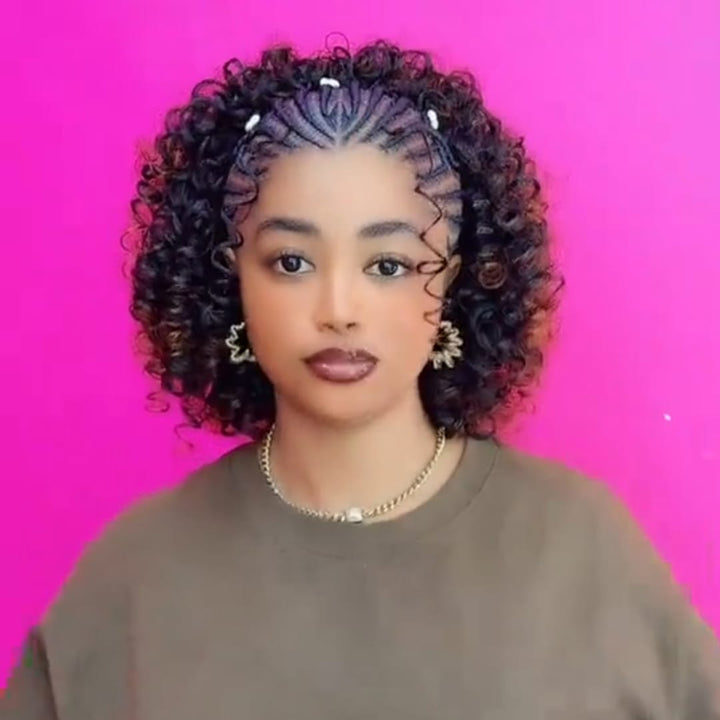 ailuxyhair-fr AILUXY 003 AILUXY Lace Frontal Boucles serrées Look afro parfait tresses fines médianes et boucles rebondies