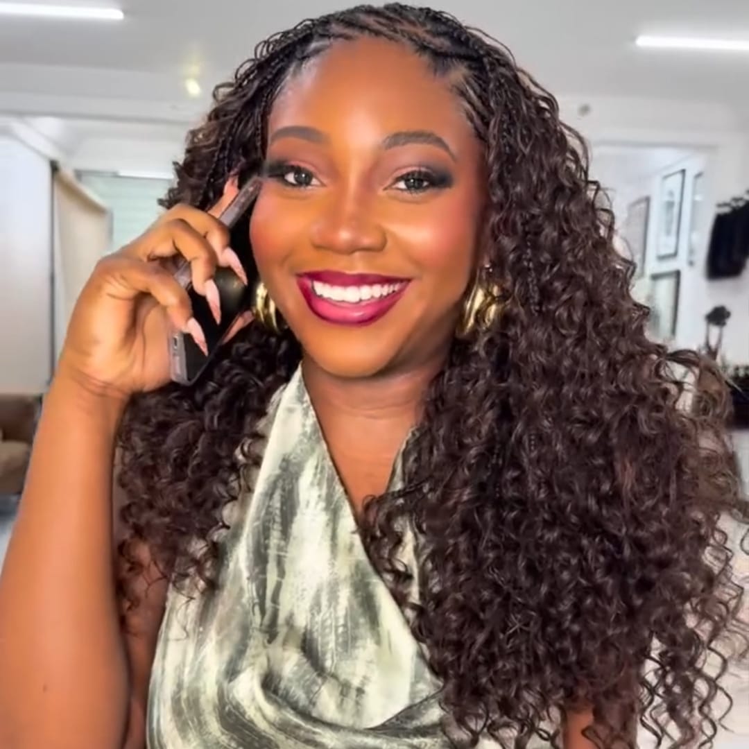 ailuxyhair-fr AILUXY 003 AILUXY  Lace Frontal Tressée Perruque courte bouclée tressée – Look Afro-Chic tendance, prête à porter