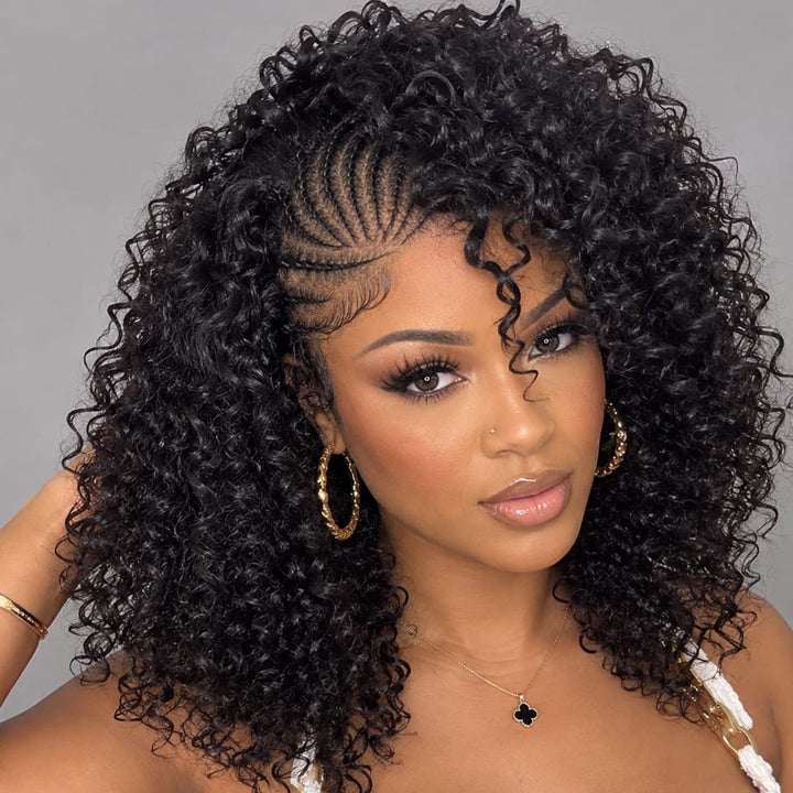 ailuxyhair-fr AILUXY 003 Identique à l'image AILUXY Perruque Tressée Curly 13x4 Lace Frontal - 100% Cheveux Humains