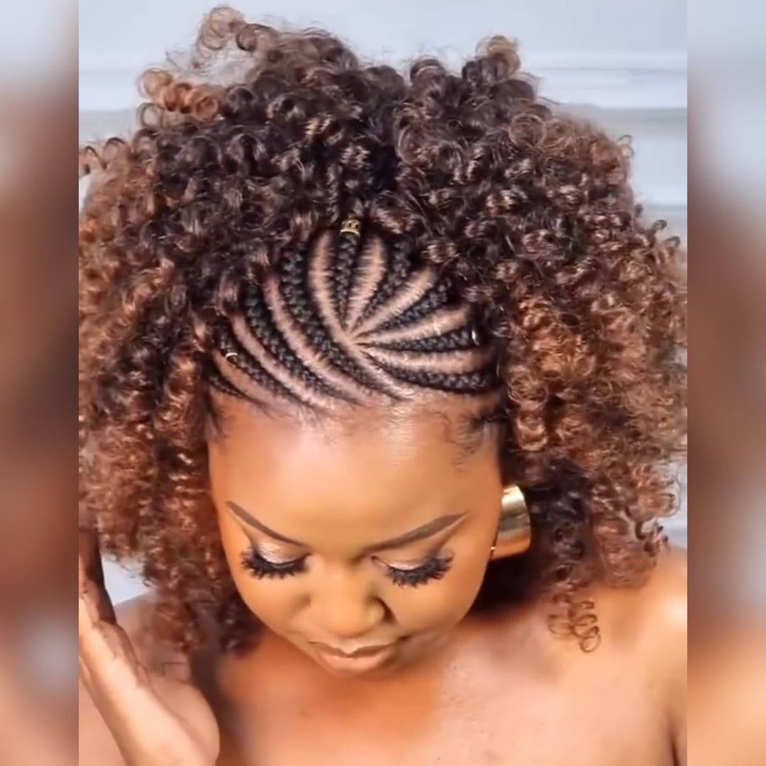 ailuxyhair-fr AILUXY 003 Perruque Lace Front AILUXY Lace Frontal Tressée Perruque Coiffure Afro Tresses Rayonnées Ombré