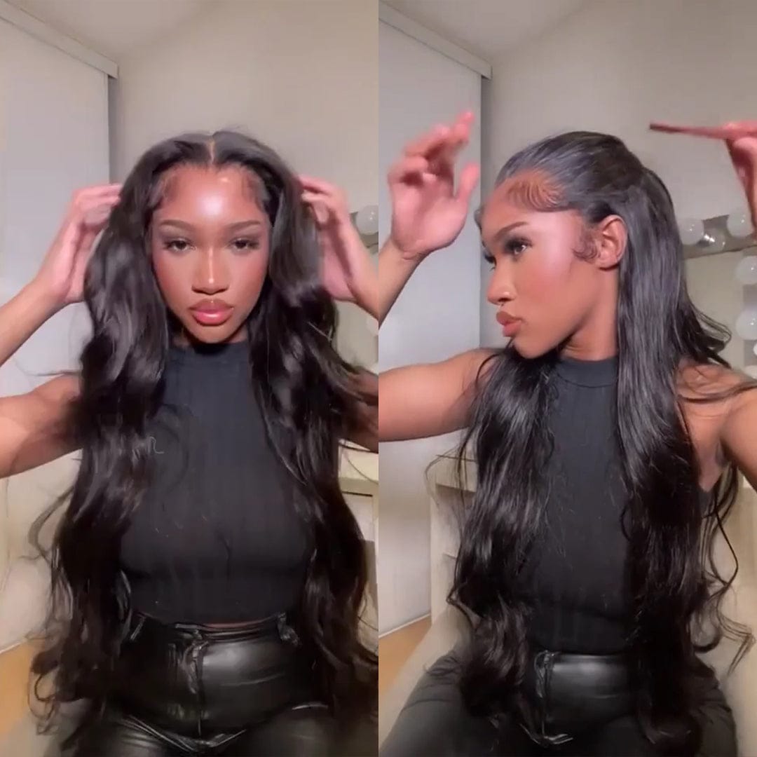 ailuxyhair-fr AILUXY 13x4 Lace Body Wave Longue Noir Perruque VENTE FLASH 2.0