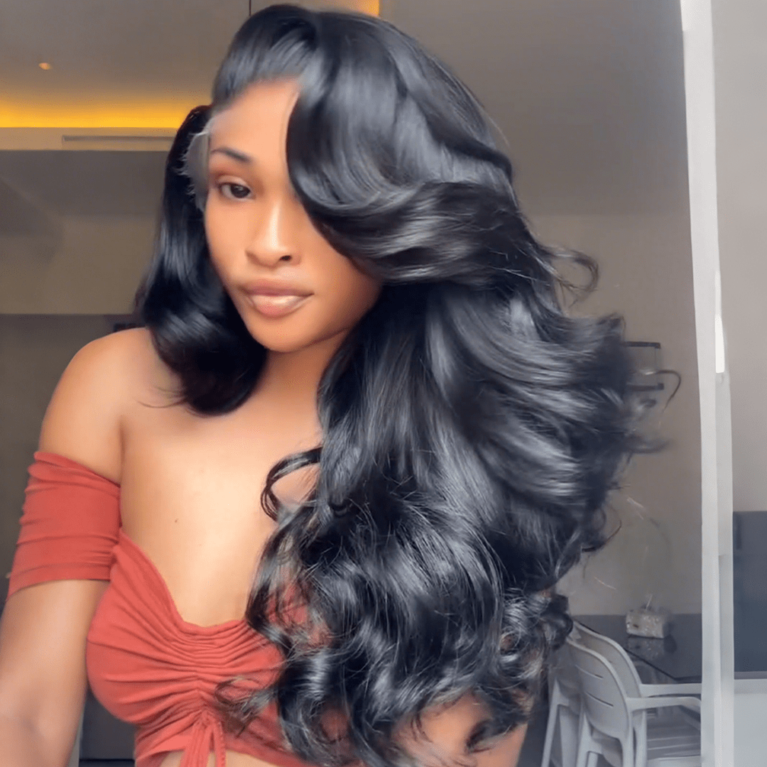 ailuxyhair-fr AILUXY 13x4 Lace Body Wave Longue Noir Perruque VENTE FLASH 24heures