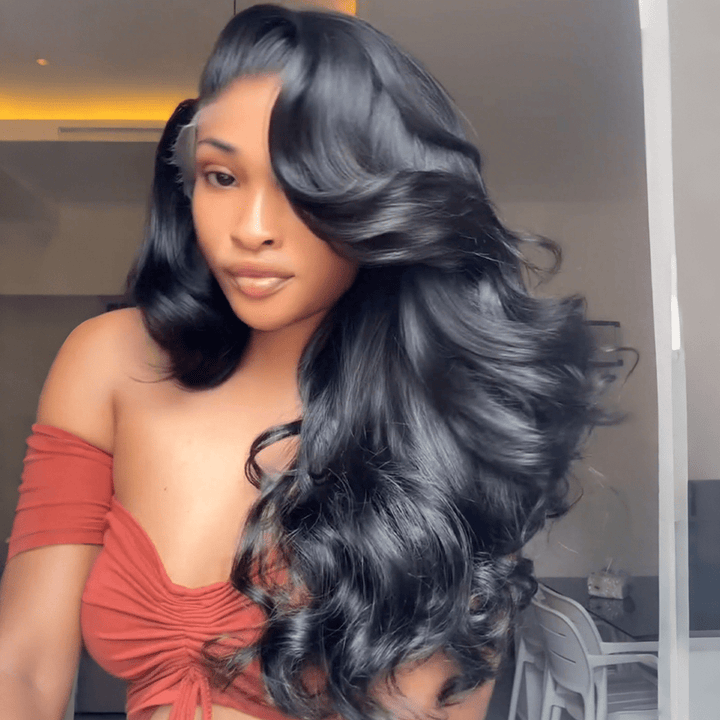 ailuxyhair-fr AILUXY 13x4 Lace Body Wave Longue Noir Perruque VENTE FLASH 24heures