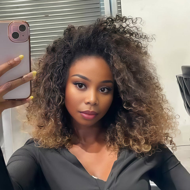 ailuxyhair-fr AILUXY 13x4 Lace Frontal 1bt27 curly  Perruque Court et Frisé BLACK FRIDAY