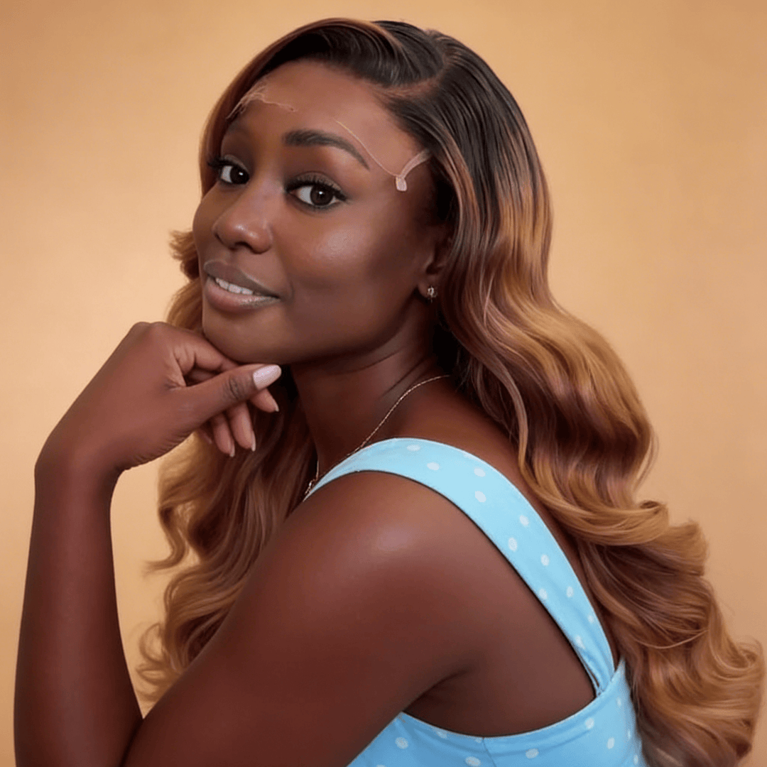 ailuxyhair-fr AILUXY 13x4 Lace Frontal 4T27 body wave  Perruque Court et Frisé Volume Maximum et Attitude