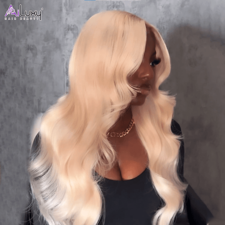 ailuxyhair-fr AILUXY 13x4 Lace Frontal 613 Blond Body Wave Longue Perruque 100% Cheveux Humains
