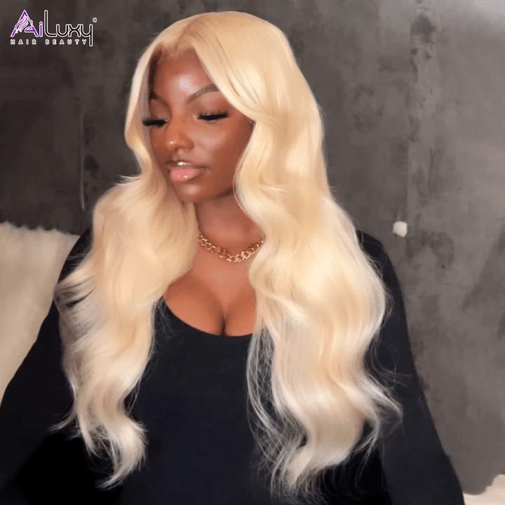 ailuxyhair-fr AILUXY 13x4 Lace Frontal 613 Blond Body Wave Longue Perruque 100% Cheveux Humains