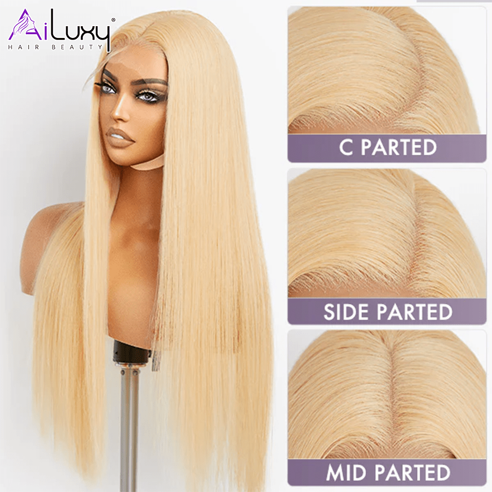 ailuxyhair-fr AILUXY 13x4 Lace Frontal 613 Blond Lisse Longue Perruque 100% Cheveux Humains