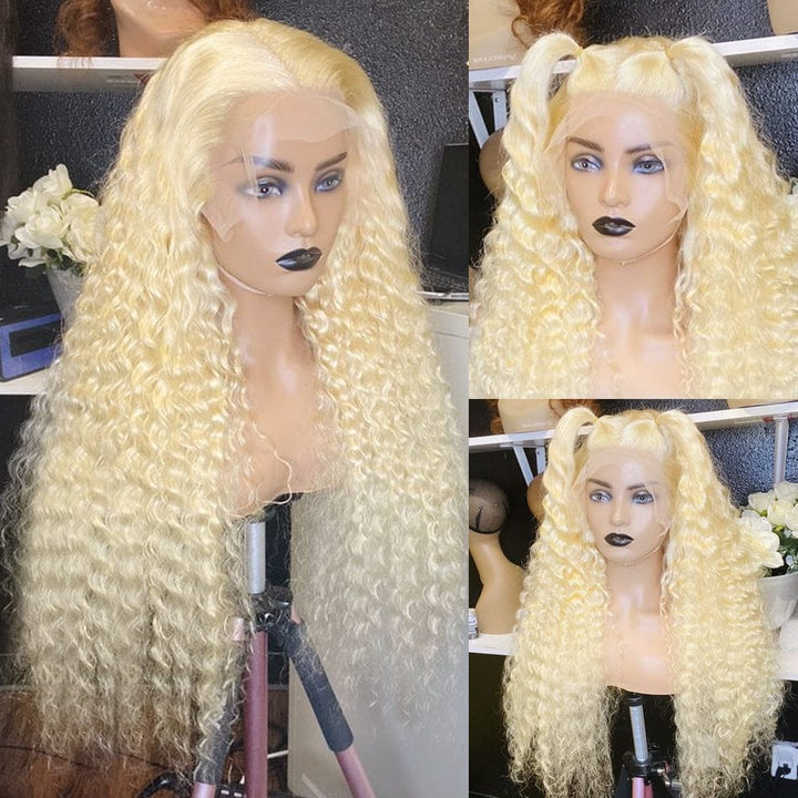 ailuxyhair-fr AILUXY 13x4 Lace Frontal Blond Bouclé Longue Perruque