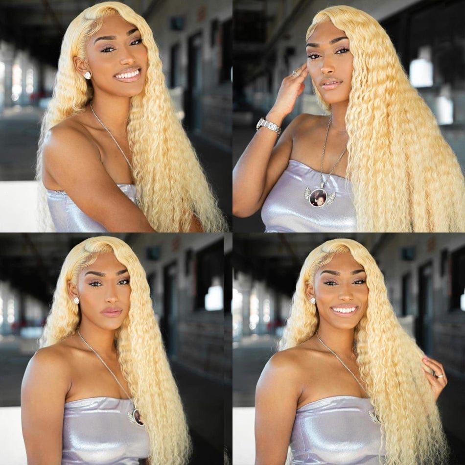 ailuxyhair-fr AILUXY 13x4 Lace Frontal Blond Bouclé Longue Perruque