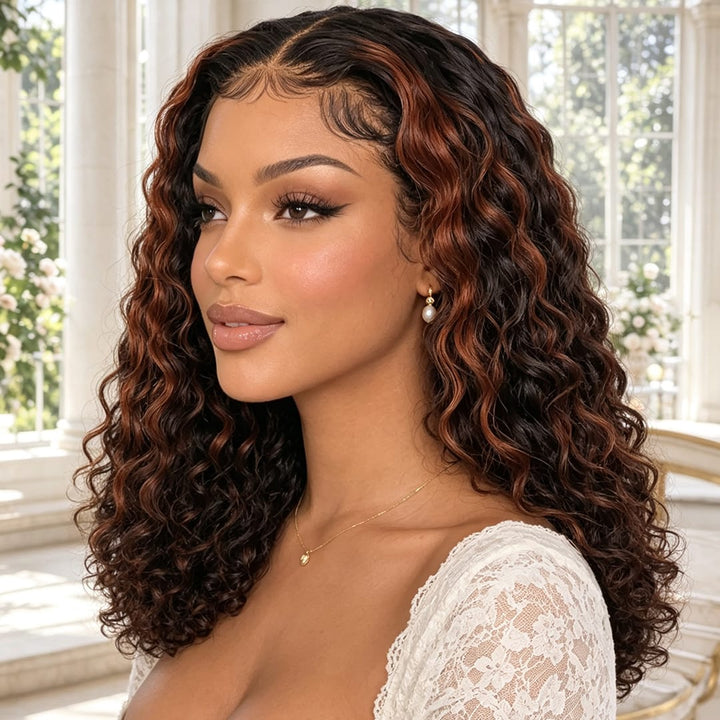 ailuxyhair-fr AILUXY 13x4 Lace Frontal Bob 200% densité Perruque Curly Courte Perruque 100% Cheveux Humains