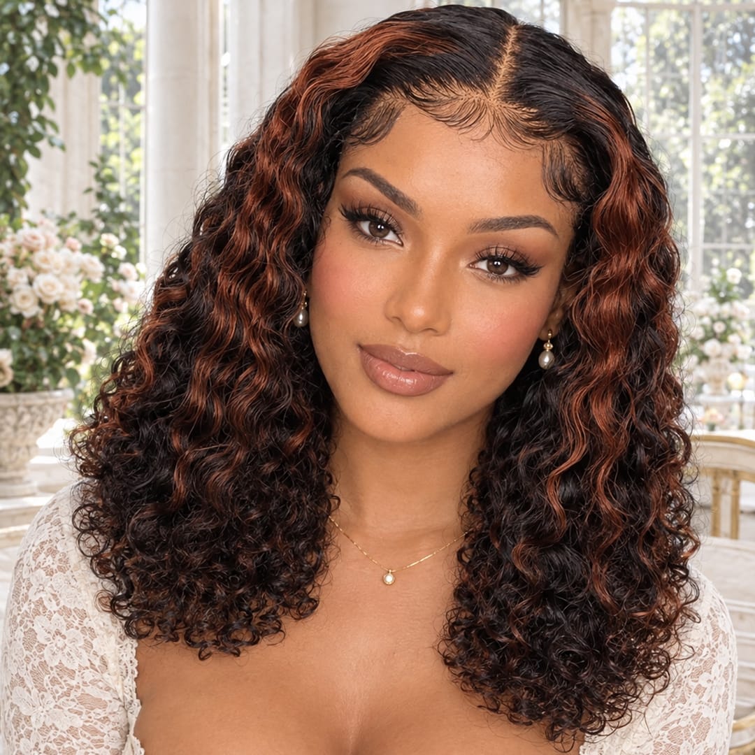 ailuxyhair-fr AILUXY 13x4 Lace Frontal Bob 200% densité Perruque Curly Courte Perruque 100% Cheveux Humains