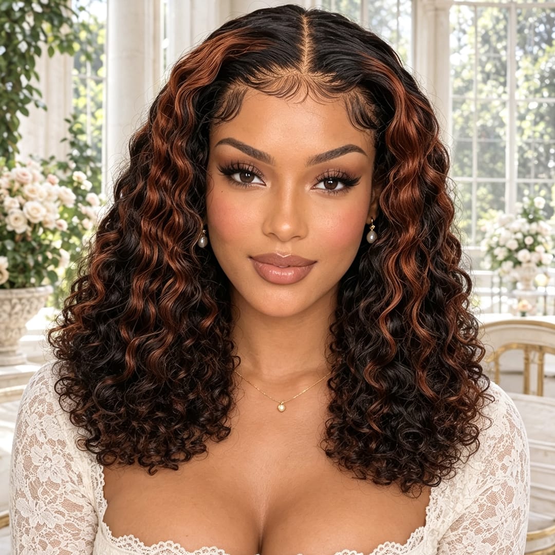 ailuxyhair-fr AILUXY 13x4 Lace Frontal Bob 200% densité Perruque Curly Courte Perruque 100% Cheveux Humains