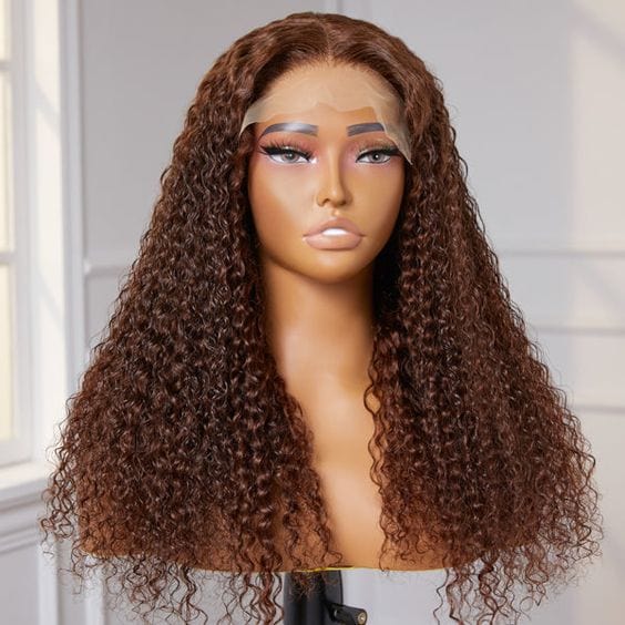 ailuxyhair-fr AILUXY 13x4 Lace Frontal Bouclé Marron Perruque 100% Cheveux Humains